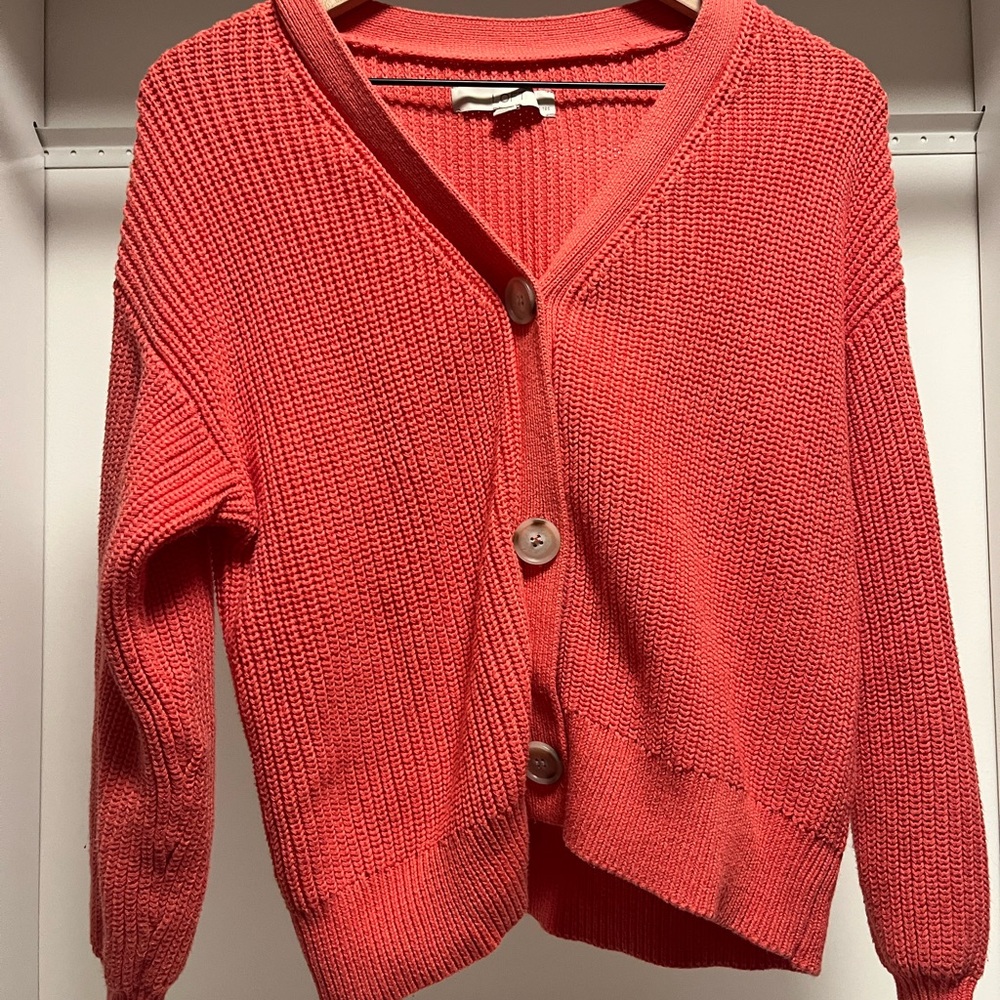 LOFT Coral Knit Cardigan